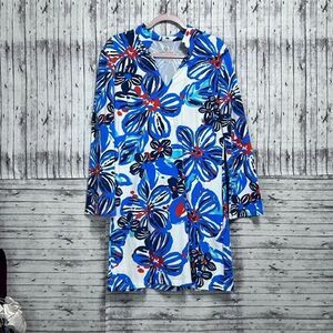 Mahi Gold Tropical Vacation Tunic Dress